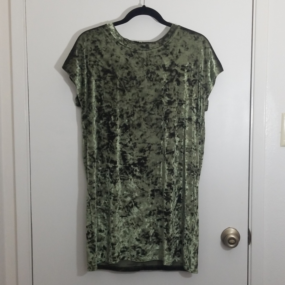 Crushed Velvet Shirt Dress